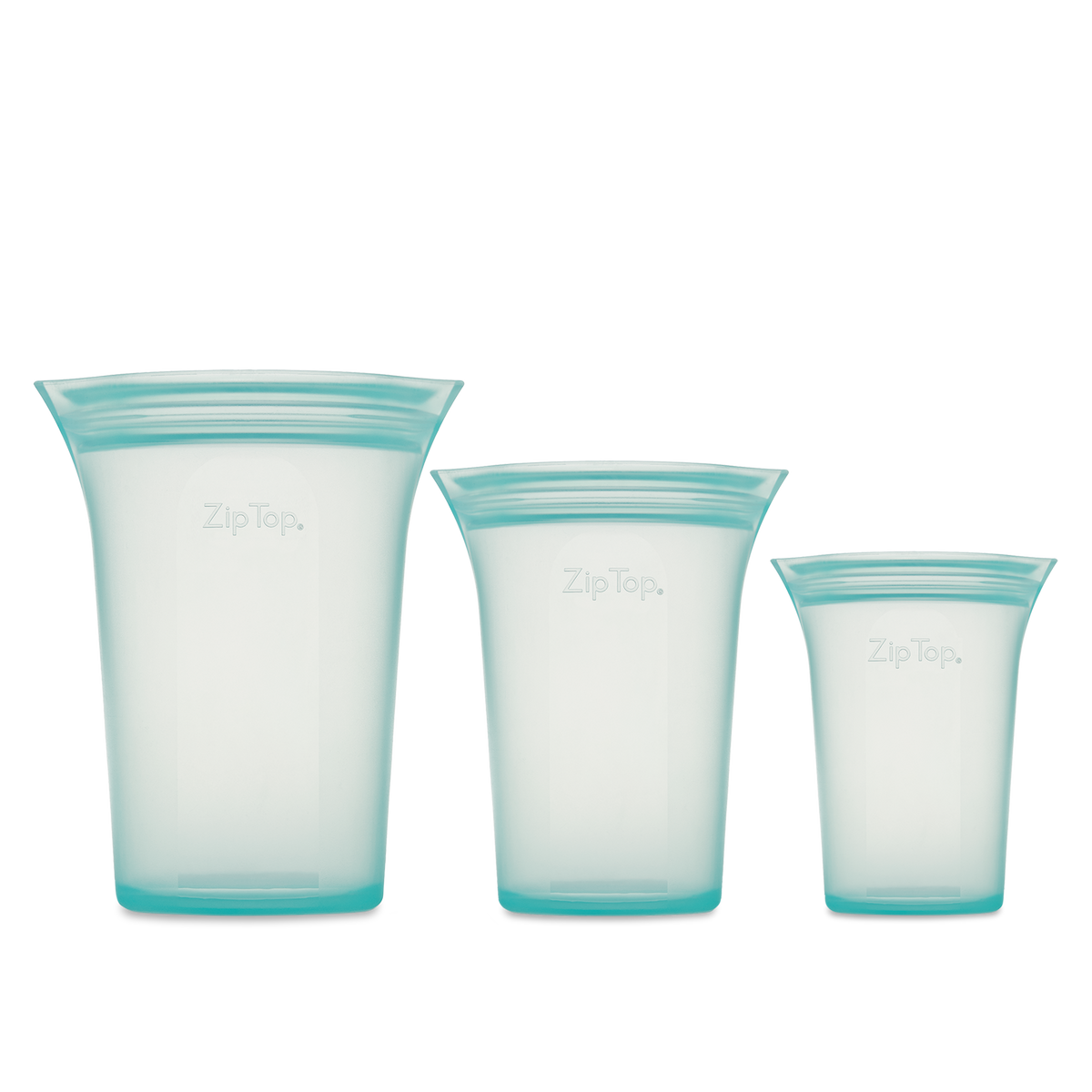 Zip Top Reusable Silicone 3-Piece Cup Set - Small 8 oz., Medium 16 oz.,  Large 24 oz. Zippered Storage Containers in Peach Z-CUP3A-07 - The Home  Depot
